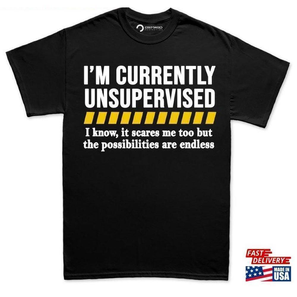 Im Currently Unsupervised Funny Meme Graphic T-Shirt